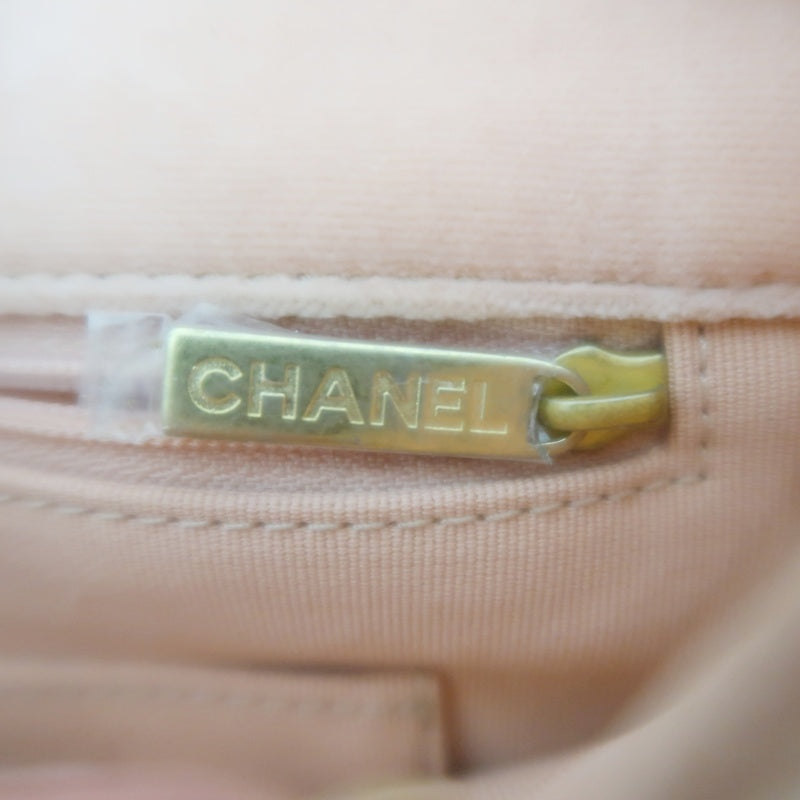 CHANEL Classic Flap Matelasse Shoulder Bag Velvet Pink Gold Hardware