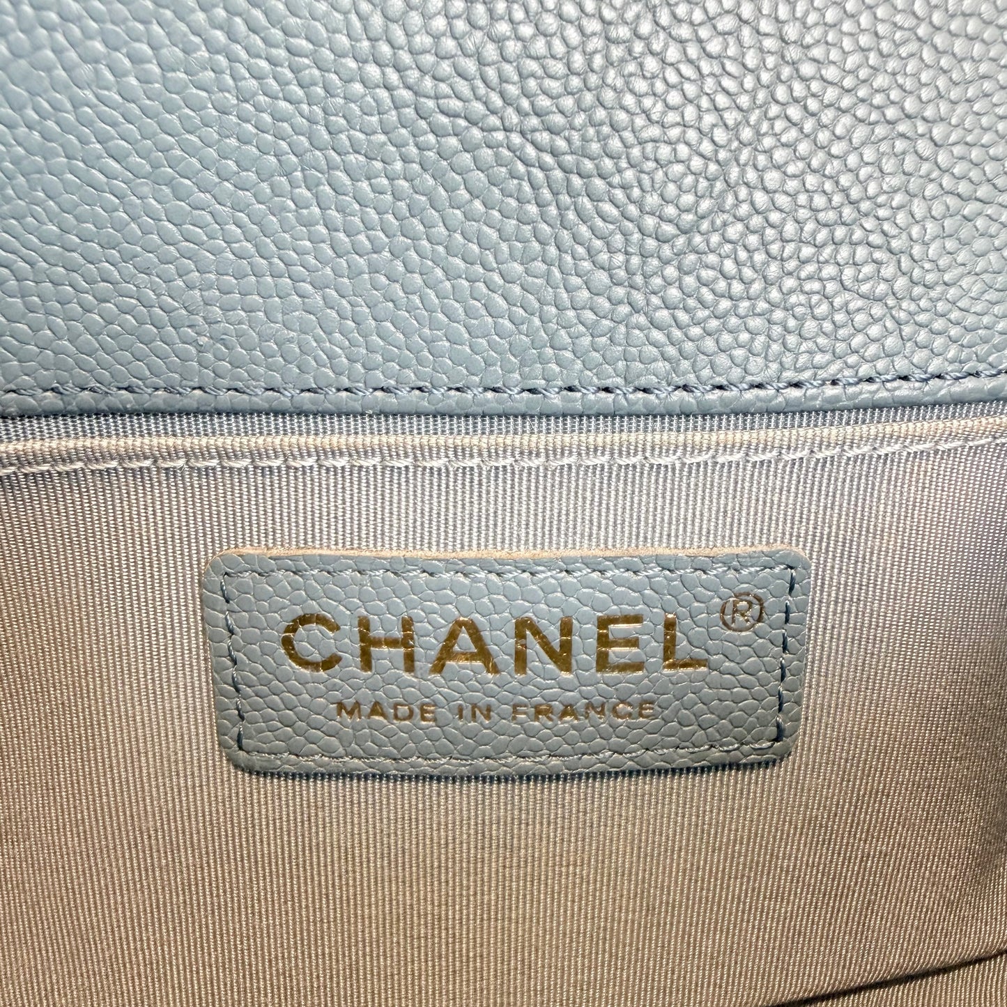 CHANEL Boy Matelasse Shoulder Bag Calfskin Navy Blue Gold Hardware