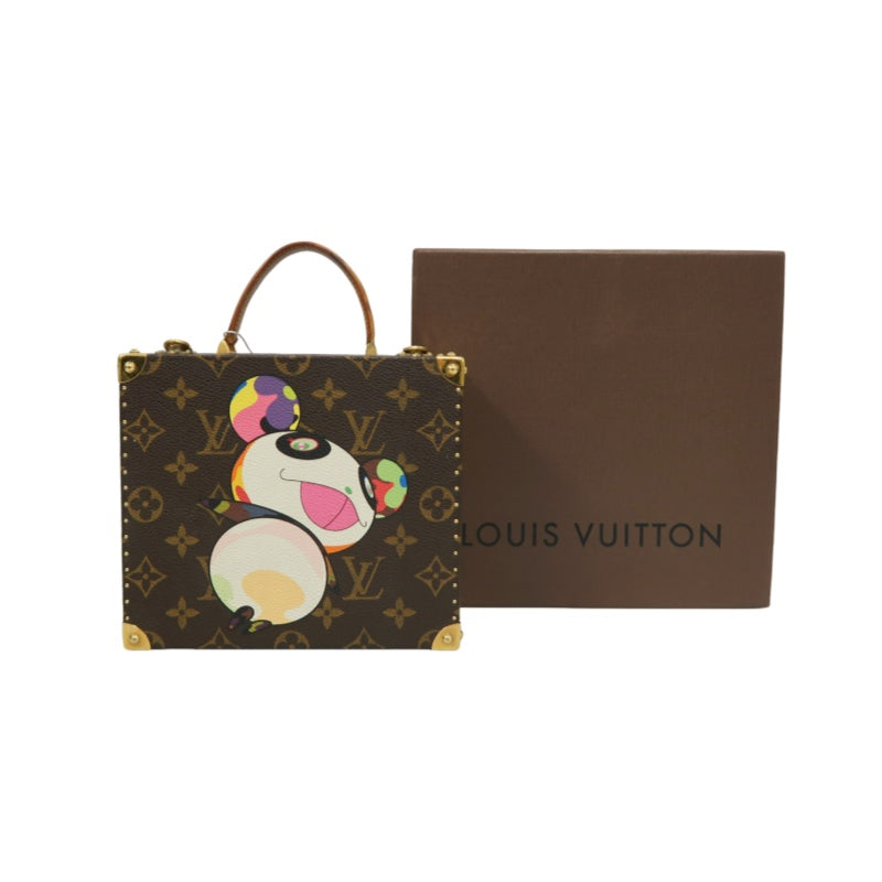 LOUIS VUITTON Monogram Panda Takashi Murakami Limited Box Case PVC Brown Gold Metal Trim