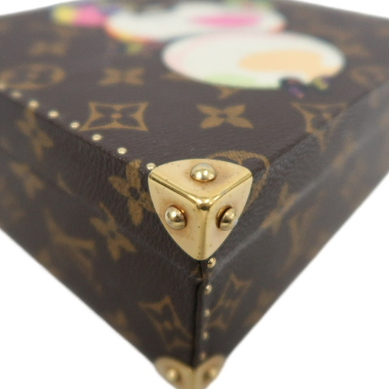 LOUIS VUITTON Monogram Panda Takashi Murakami Limited Box Case PVC Brown Gold Metal Trim