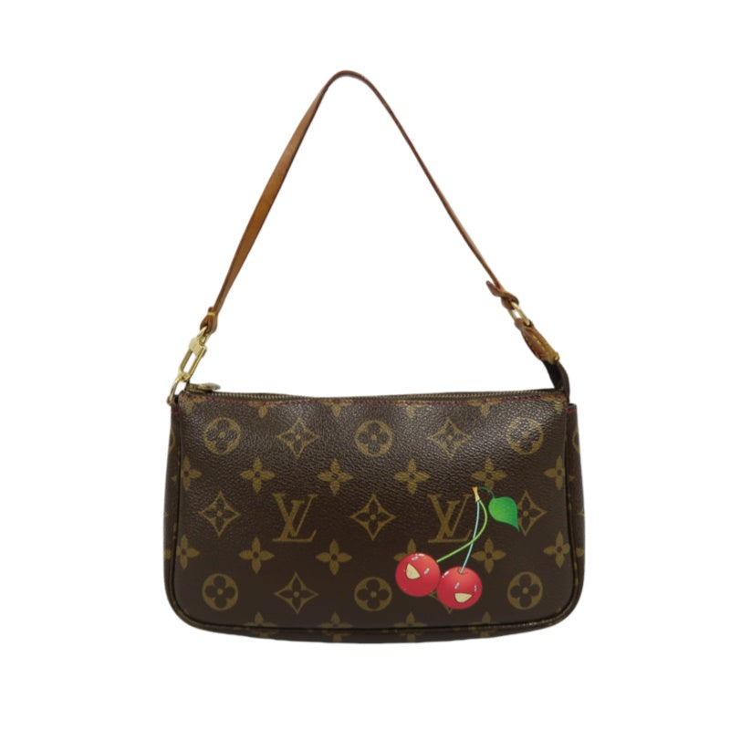Louis Vuitton (LV) Monogram Cherry Limited Edition Pouch Shoulder Bag, Brown PVC
