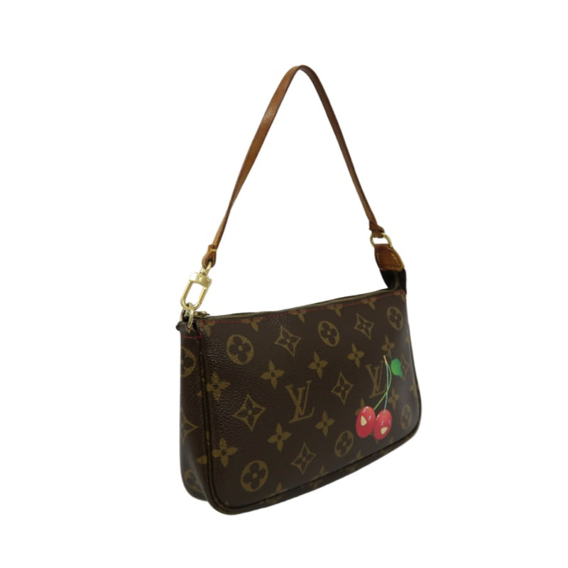 Louis Vuitton (LV) Monogram Cherry Limited Edition Pouch Shoulder Bag, Brown PVC