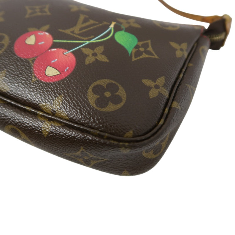 Louis Vuitton (LV) Monogram Cherry Limited Edition Pouch Shoulder Bag, Brown PVC