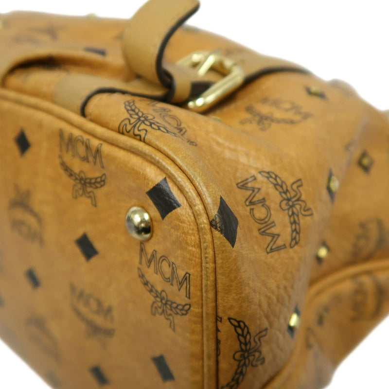 MCM Visetos Canvas Yellow Brown Tote Handbag Shoulder Bag, Comes With Shoulder Strap