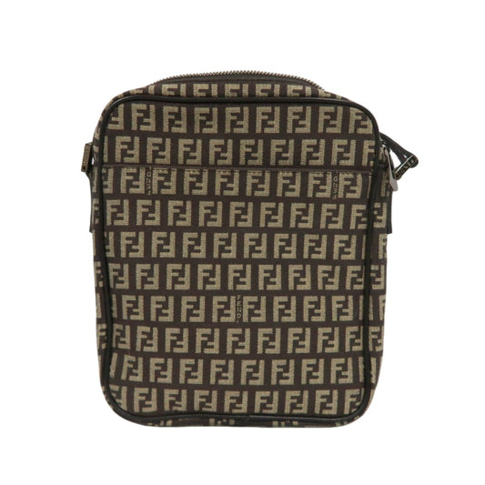 FENDI Zucchia shoulder bag, canvas, brown, monogram, crossbody bag
