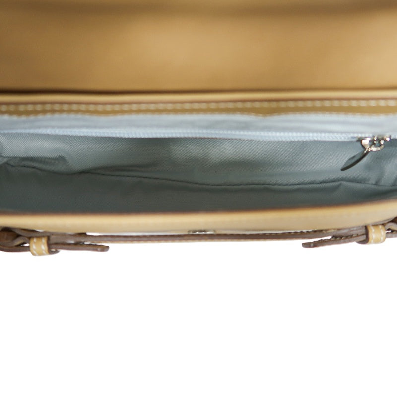 FERRAGAMO shoulder bag, calf leather, brown, milk tea color, cowhide leather