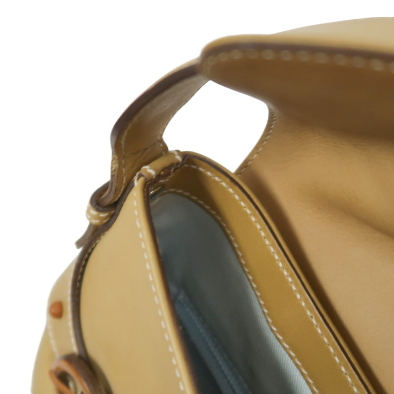 FERRAGAMO shoulder bag, calf leather, brown, milk tea color, cowhide leather