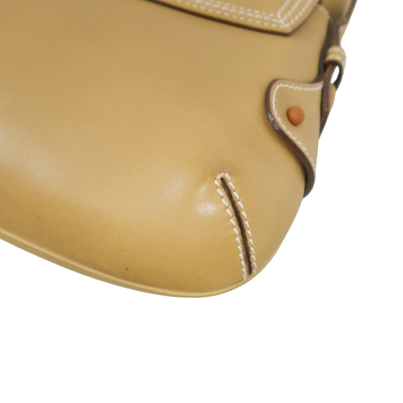 FERRAGAMO shoulder bag, calf leather, brown, milk tea color, cowhide leather