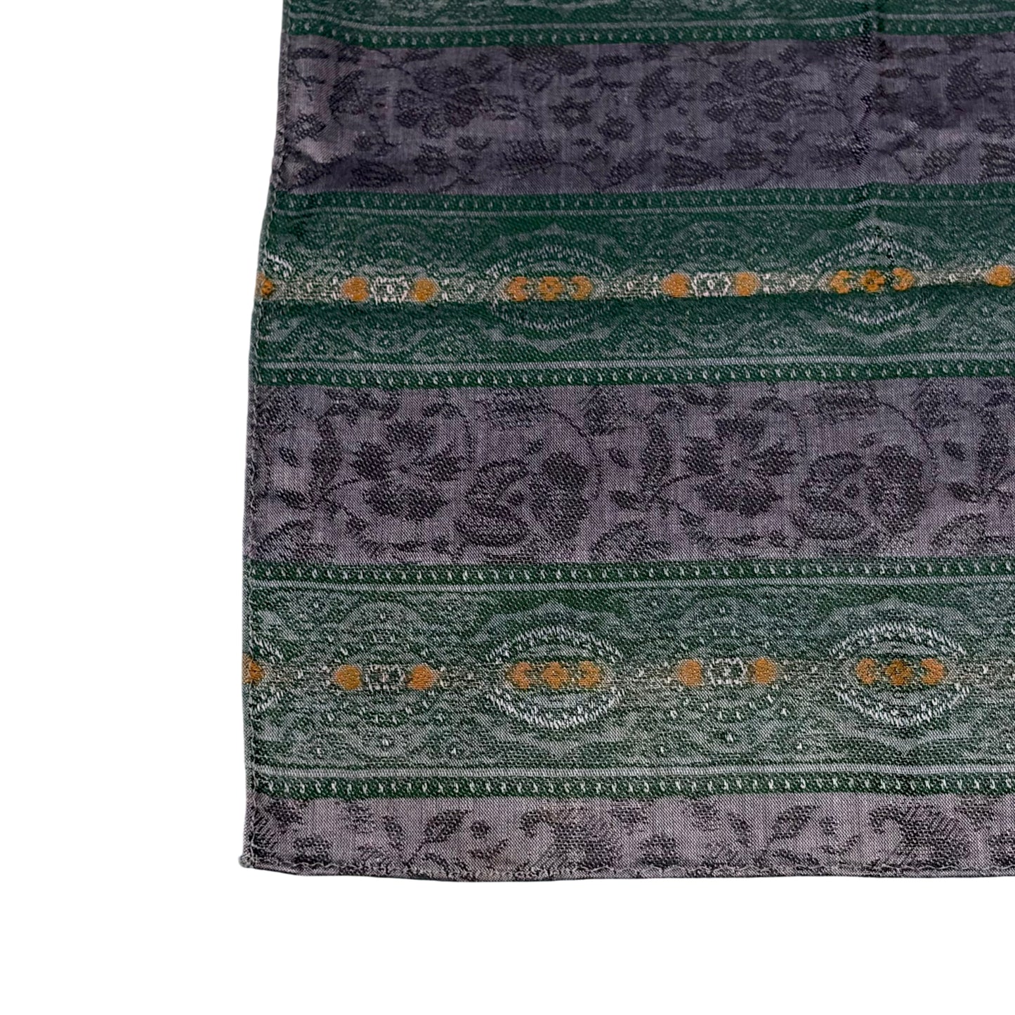 GIOVANNI VALENTINO Paisley Jacquard Silk Scarf Purple/Green