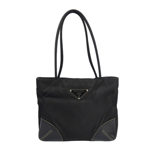 PRADA Black Nylon Tote Shoulder Bag (With Dust Bag)