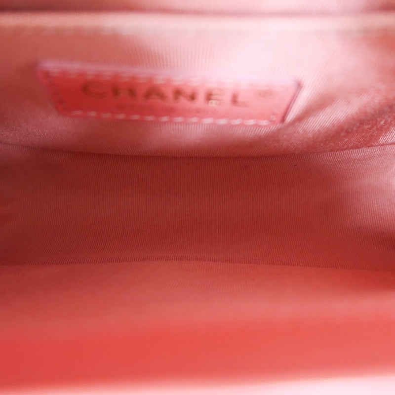 CHANEL Boy Shoulder Bag Lambskin Pink Gold Hardware