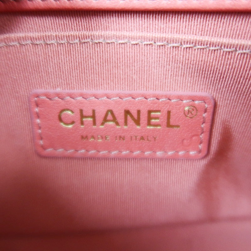 CHANEL Boy Shoulder Bag Lambskin Pink Gold Hardware