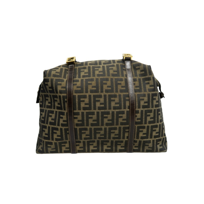 Fendi Zucca Canvas Tote Bag Brown Gold Hardware