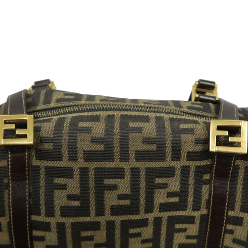 Fendi Zucca Canvas Tote Bag Brown Gold Hardware