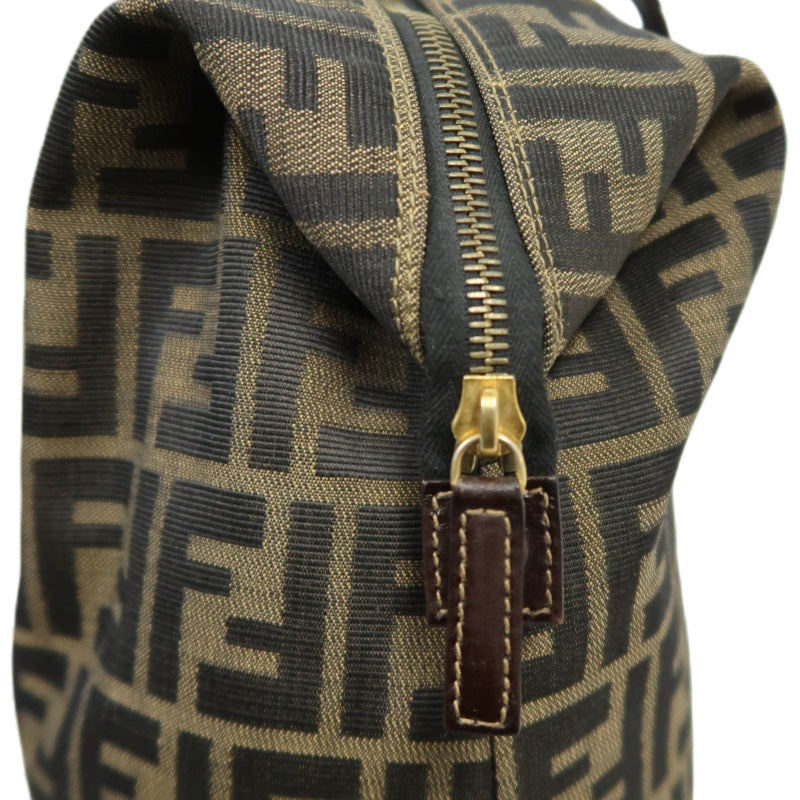 Fendi Zucca Canvas Tote Bag Brown Gold Hardware