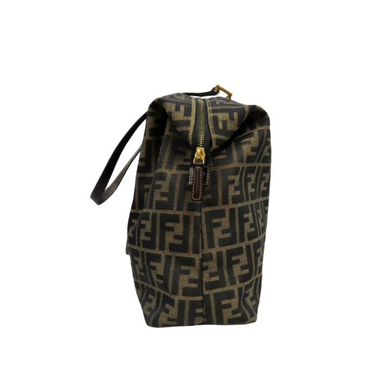 Fendi Zucca Canvas Tote Bag Brown Gold Hardware