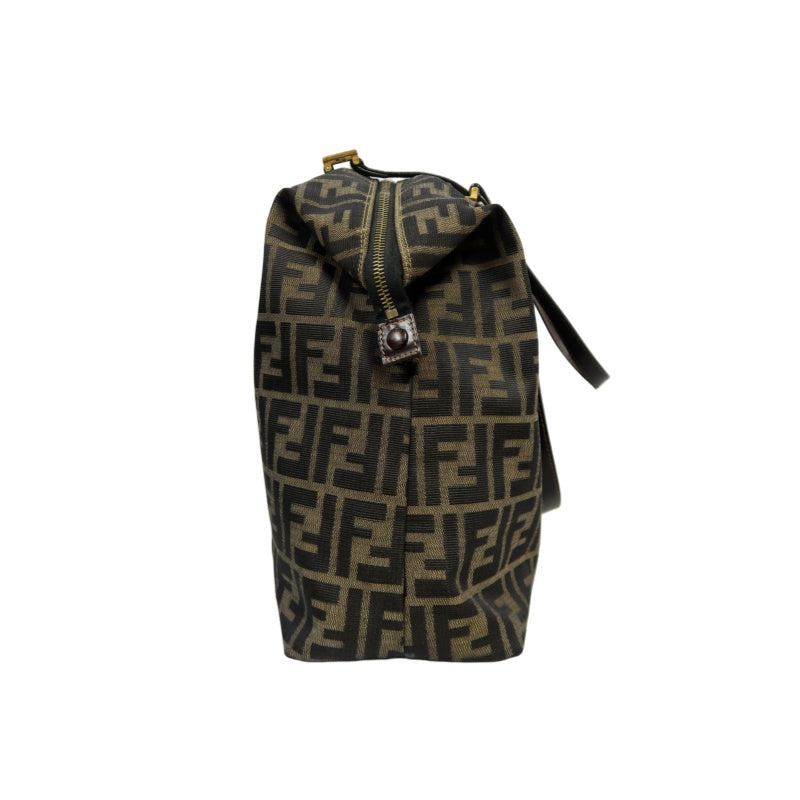 Fendi Zucca Canvas Tote Bag Brown Gold Hardware