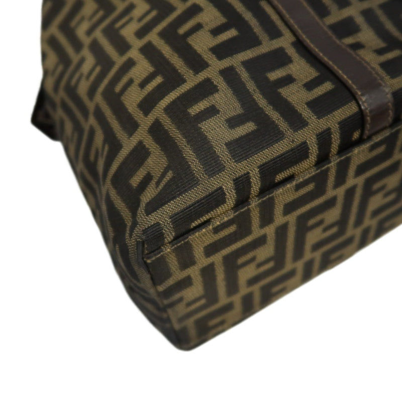 Fendi Zucca Canvas Tote Bag Brown Gold Hardware