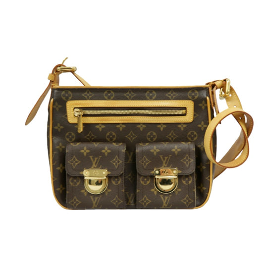 LV Monogram Brown Hudson Manhattan Shoulder Bag with Dust Bag