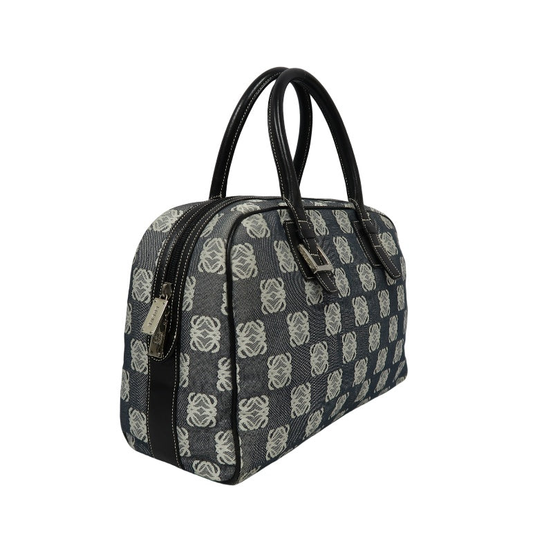 LOEWE Gray Anagram Canvas Handbag (With Dust Bag)