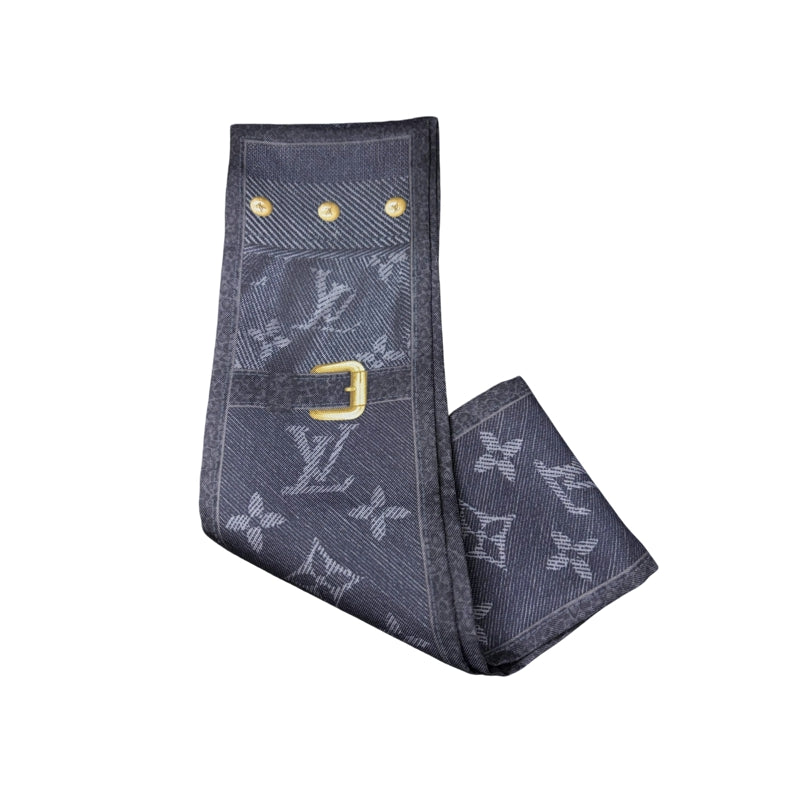 LOUIS VUITTON Scarf Black with box