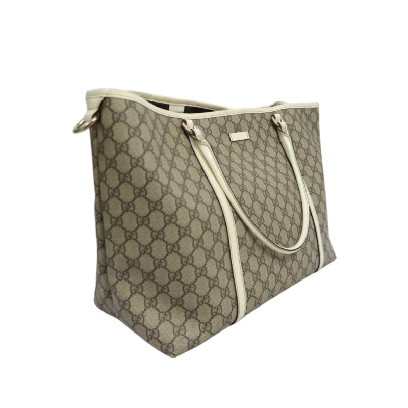 GUCCI GG Supreme Tote Bag, Grey, GG Monogram PVC Shoulder Shopping Bag