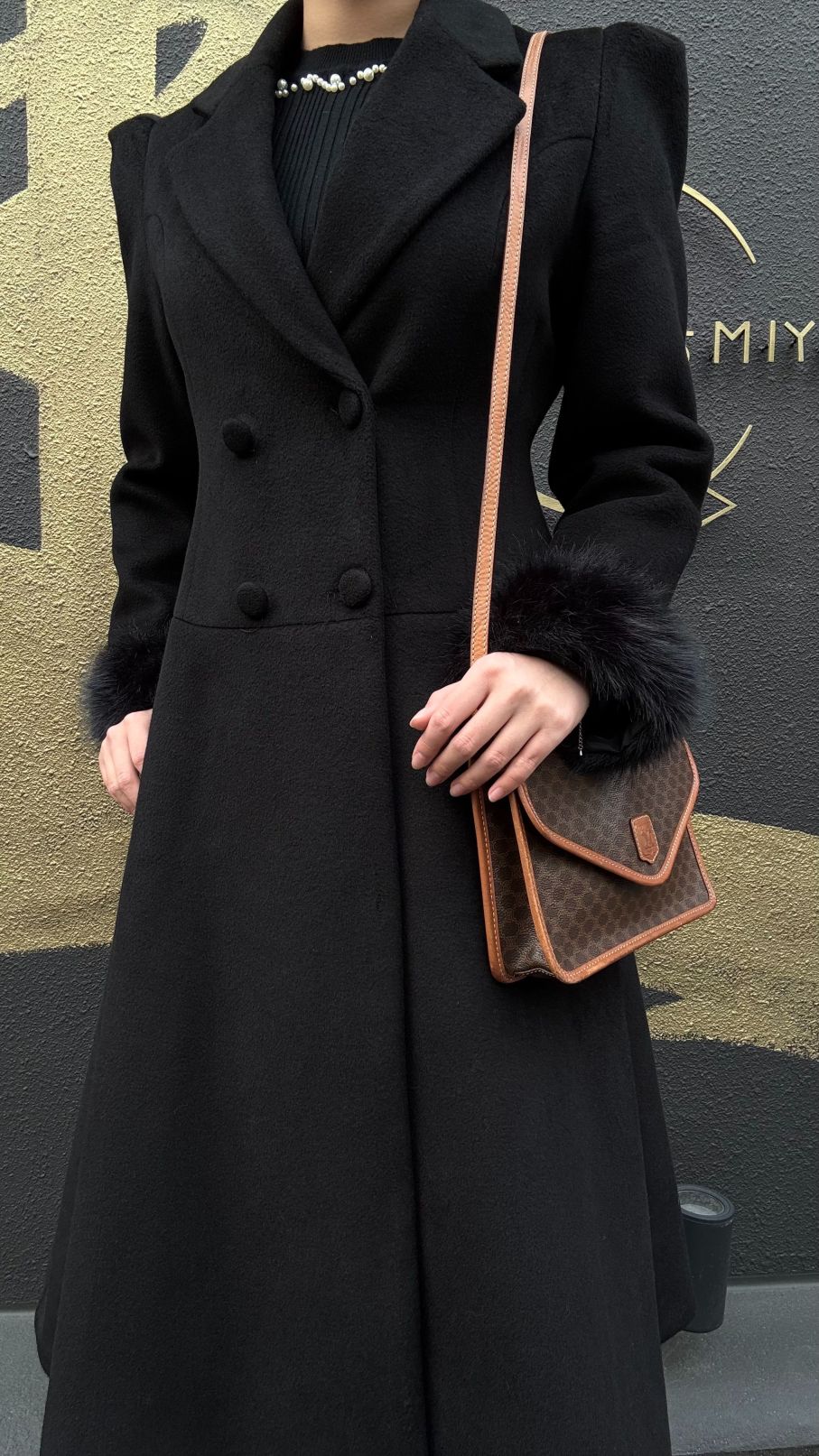 CELINE Macadam Shoulder Bag, Brown, CELINE Monogram PVC Messenger Crossbody Bag