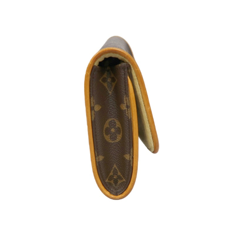 LOUIS VUITTON Monogram Pochette Twin GM Shoulder Bag, Brown Coated Canvas (PVC), Envelope Style Belt Bag