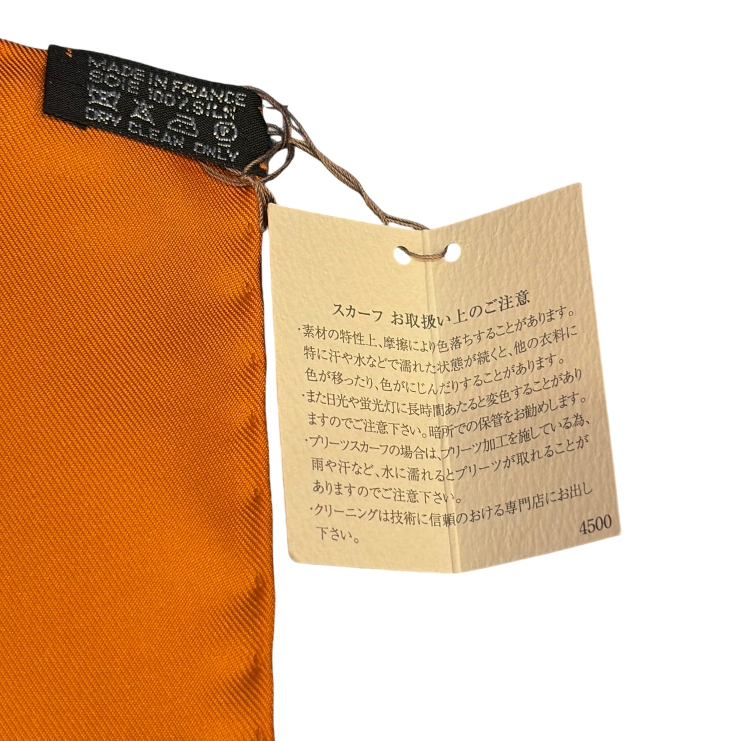 HERMES Paris Carré 90 Bolduc Ribbon Bow Print 100% Pure Silk Scarf Iconic Brand Orange Background Modern Minimalist Design Full Set Original Gift Box Timeless Luxury Accessory