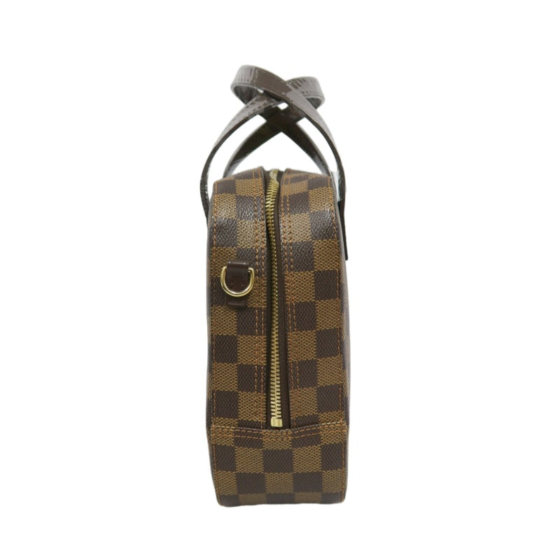 LOUIS VUITTON N48021 Damier Ebene Brown Spontini Handbag with Shoulder Strap