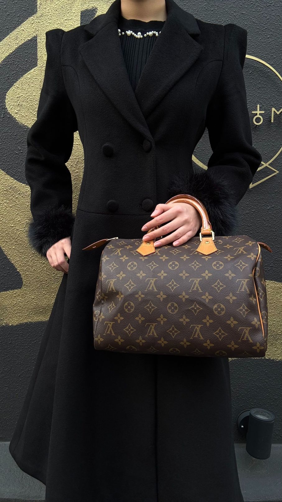 LOUIS VUITTON Speedy 30 Monogram Handbag, Brown, with Padlock & 2 Keys