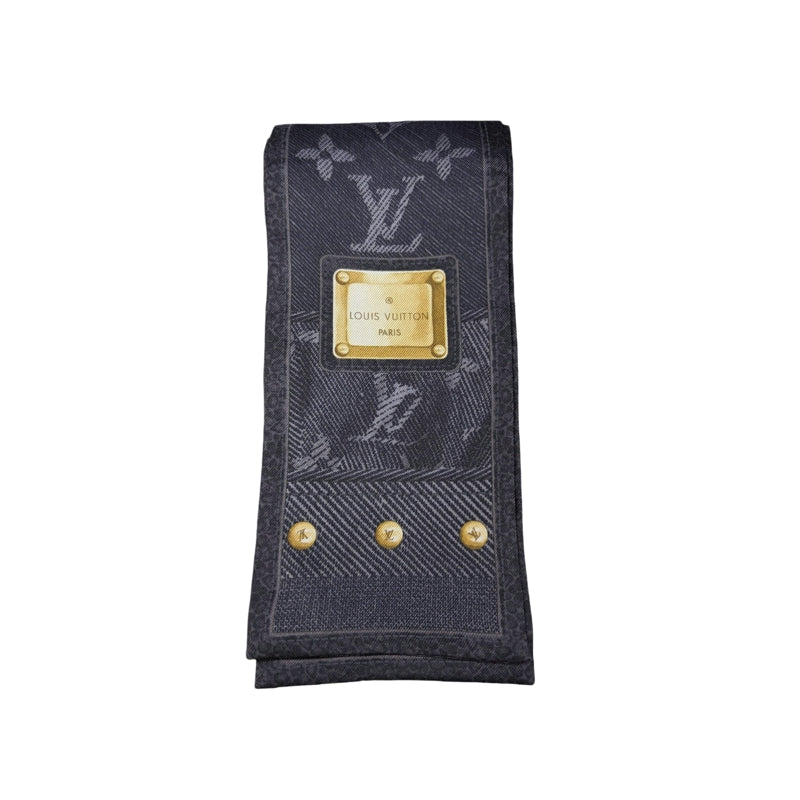 LOUIS VUITTON Scarf Black with box
