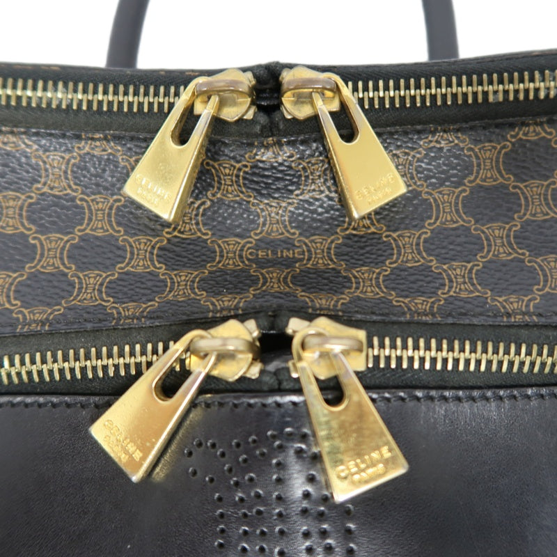 CELINE Macadam Handbag, Brown & Black, PVC (Box Style)