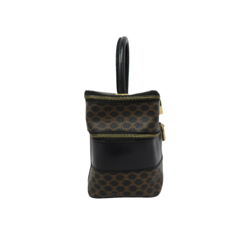 CELINE Macadam Handbag, Brown & Black, PVC (Box Style)