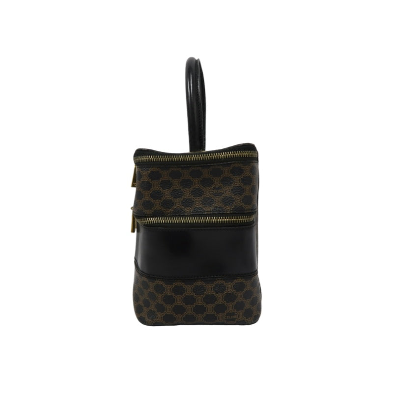 CELINE Macadam Handbag, Brown & Black, PVC (Box Style)