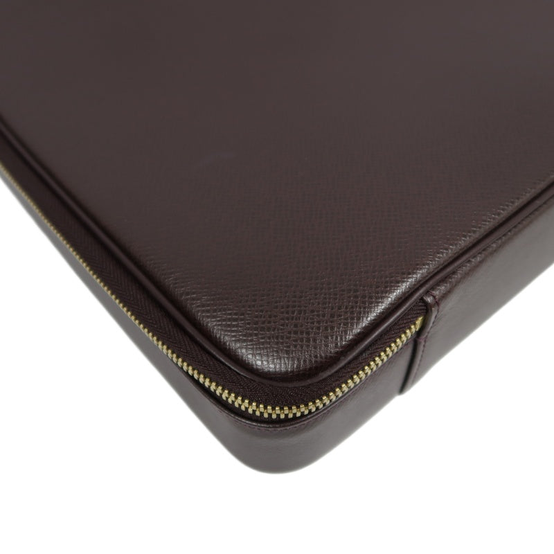 Louis Vuitton Taiga Porte Ordinateur Odessa Brown Handbag (With Storage Bag, Cadena Key, 2 Pouches & Shoulder Strap)  PVC Laptop Bag