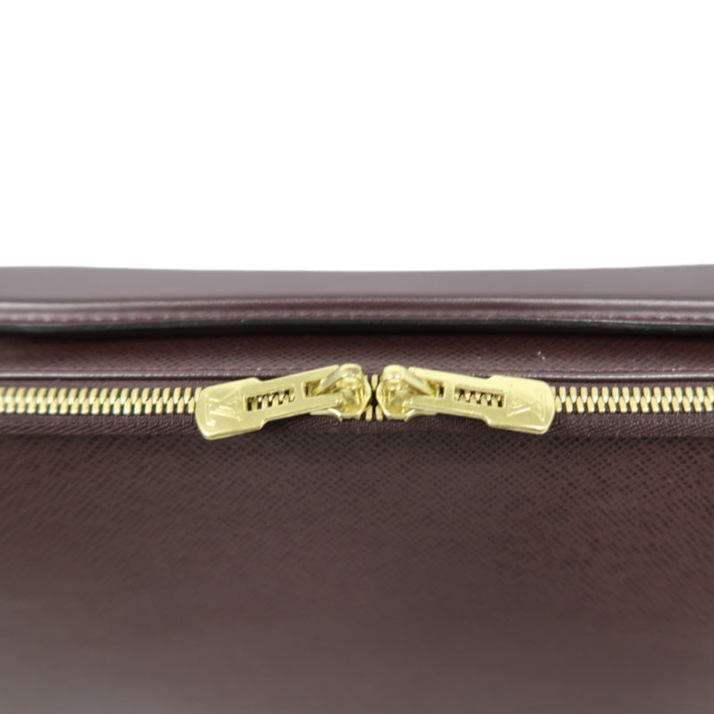Louis Vuitton Taiga Porte Ordinateur Odessa Brown Handbag (With Storage Bag, Cadena Key, 2 Pouches & Shoulder Strap)  PVC Laptop Bag