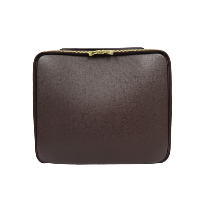Louis Vuitton Taiga Porte Ordinateur Odessa Brown Handbag (With Storage Bag, Cadena Key, 2 Pouches & Shoulder Strap)  PVC Laptop Bag