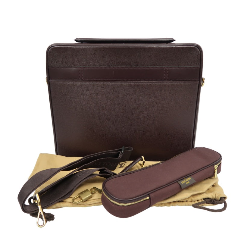 Louis Vuitton Taiga Porte Ordinateur Odessa Brown Handbag (With Storage Bag, Cadena Key, 2 Pouches & Shoulder Strap)  PVC Laptop Bag