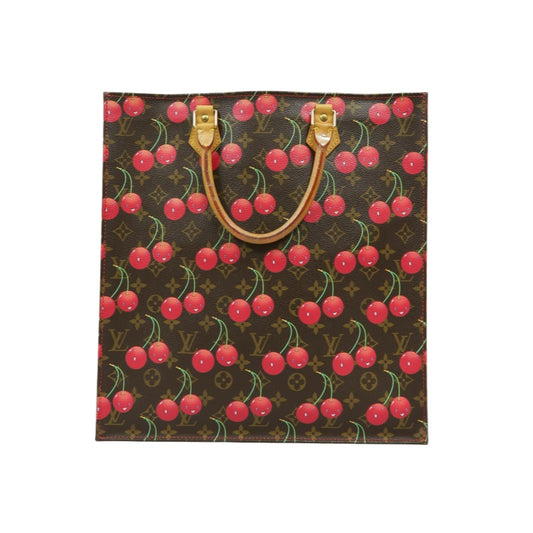 Louis Vuitton Sac Plat Cherry Sakura Tote Bag Takashi Murakami  PVC Music Sheet Handbag