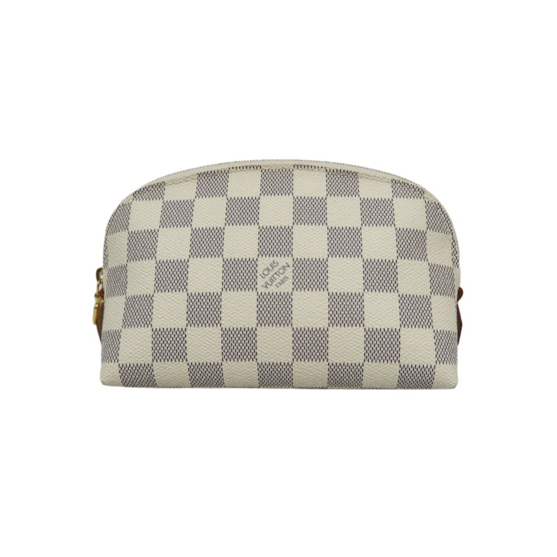 Louis Vuitton Azur Pochette Cosmetique, Pouch, Gold Hardware (Damier Azur Pattern, Clutch Style)