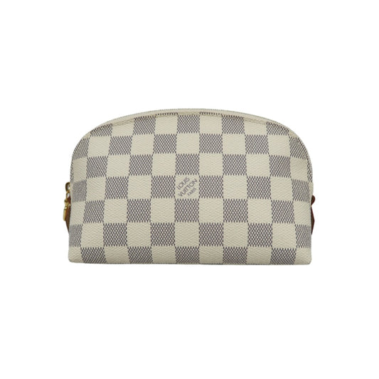 Louis Vuitton Azur Pochette Cosmetique, Pouch, Gold Hardware (Damier Azur Pattern, Clutch Style)