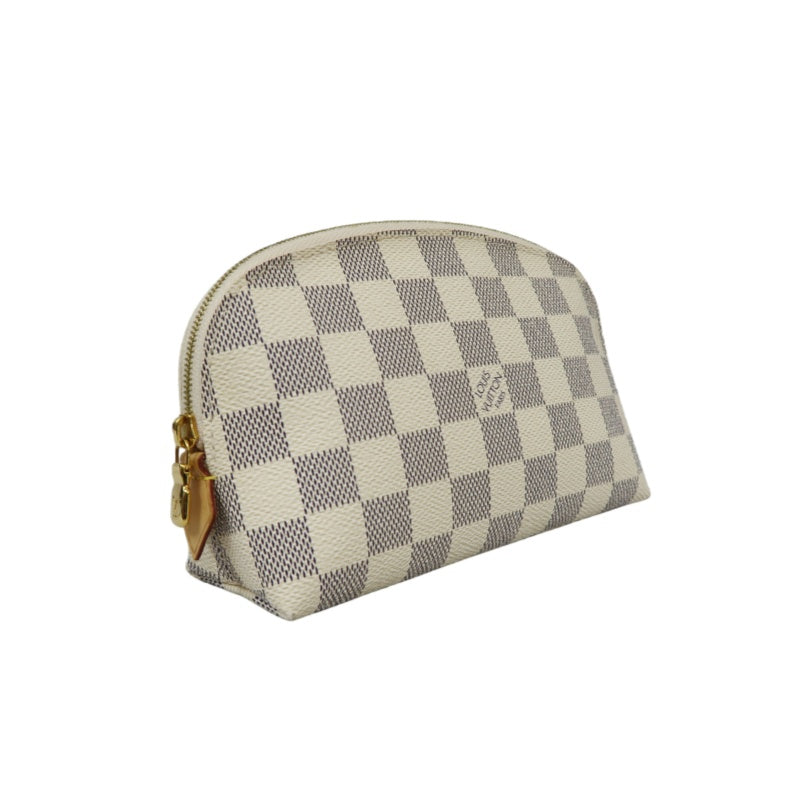 Louis Vuitton Azur Pochette Cosmetique, Pouch, Gold Hardware (Damier Azur Pattern, Clutch Style)