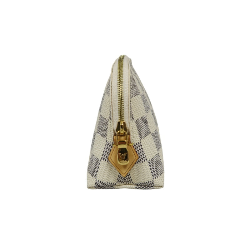Louis Vuitton Azur Pochette Cosmetique, Pouch, Gold Hardware (Damier Azur Pattern, Clutch Style)