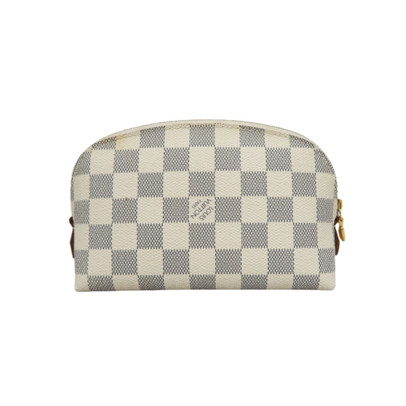 Louis Vuitton Azur Pochette Cosmetique, Pouch, Gold Hardware (Damier Azur Pattern, Clutch Style)