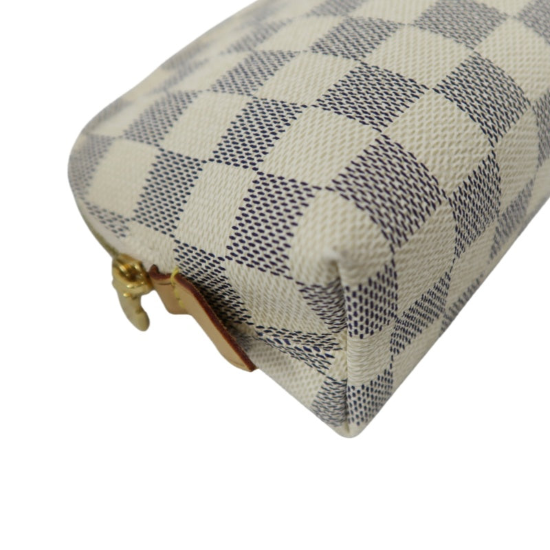 Louis Vuitton Azur Pochette Cosmetique, Pouch, Gold Hardware (Damier Azur Pattern, Clutch Style)