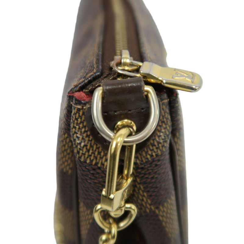 Louis Vuitton Sophie Chain Handbag Damier Ebene (With Shoulder Strap)  PVC Armpit Bag