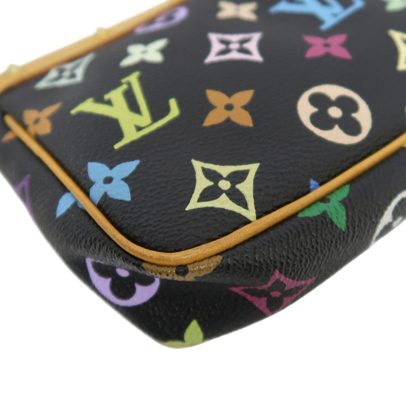 Louis Vuitton Multicolore Pochette Accessoires Black (With Shoulder Strap) Black Multicolore PVC Rivet Mahjong Bag Armpit Bag