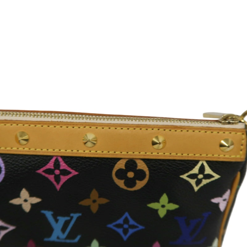 Louis Vuitton Multicolore Pochette Accessoires Black (With Shoulder Strap) Black Multicolore PVC Rivet Mahjong Bag Armpit Bag