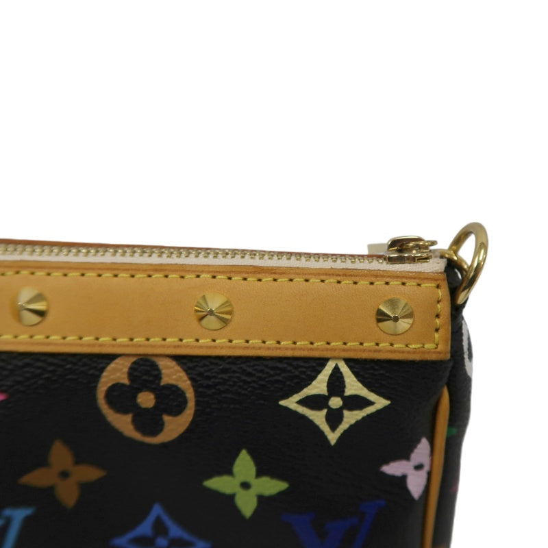 Louis Vuitton Multicolore Pochette Accessoires Black (With Shoulder Strap) Black Multicolore PVC Rivet Mahjong Bag Armpit Bag